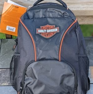 Harley-Davidson Black & Orange Rubber Bar & Shield Logo Backpack 90817-BLACK.
